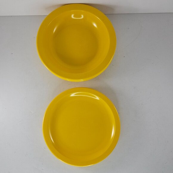 Dallas Texas Ware Yellow Melamine Tableware Bowls Salad Plate Set Vintage - Picture 2 of 11